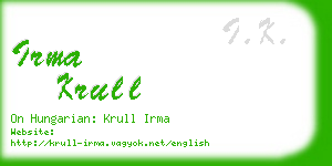 irma krull business card